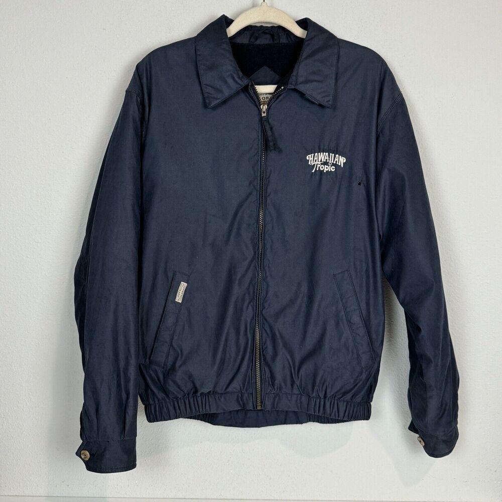 Vintage Hawaiian Tropic Timberline Embroidered Full Zip Blue Jacket M